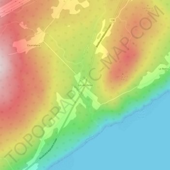 Carte topographique Bas-de-l'Anse, altitude, relief