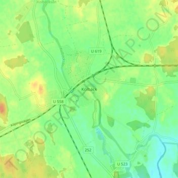 Carte topographique Kolbäck, altitude, relief