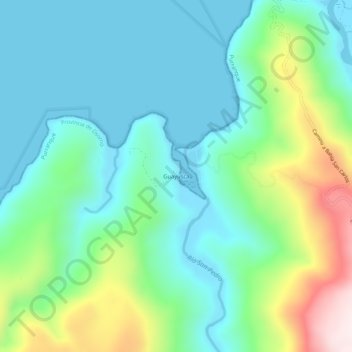 Carte topographique Guayusca, altitude, relief