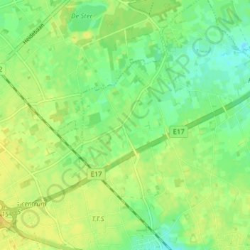 Carte topographique Den Doorn, altitude, relief
