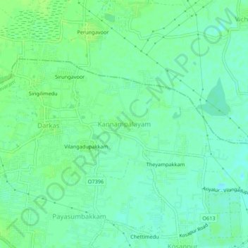 Carte topographique Kannampalayam, altitude, relief