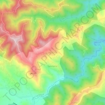 Carte topographique Ait Ichir, altitude, relief
