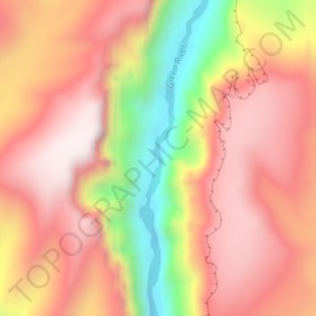 Carte topographique Lodore Canyon, altitude, relief