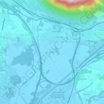 Carte topographique Le Plan, altitude, relief