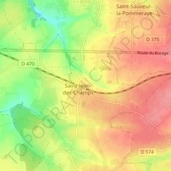 Carte topographique Village Blondel, altitude, relief