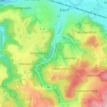 Carte topographique Welterode, altitude, relief