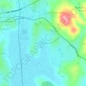 Carte topographique Koolo-buwanyi, altitude, relief