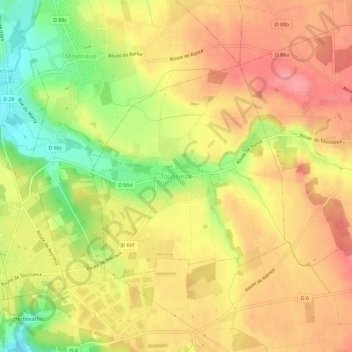 Carte topographique Toussieux, altitude, relief