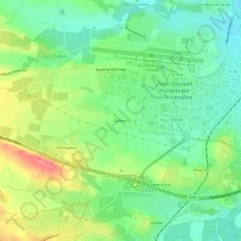 Carte topographique Galinier, altitude, relief