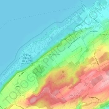 Carte topographique Champmartin, altitude, relief