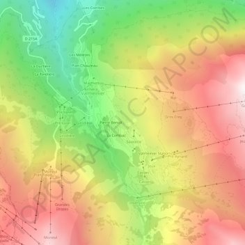 Carte topographique Buffard, altitude, relief