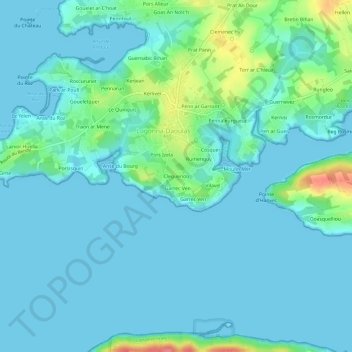 Carte topographique Clegueriou, altitude, relief