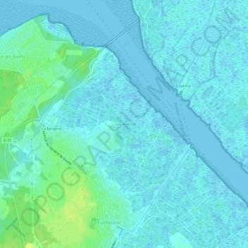 Carte topographique Les Bolets, altitude, relief