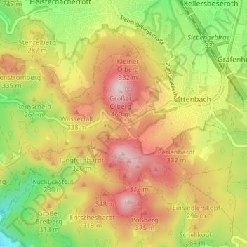 Carte topographique Margarethenhöhe, altitude, relief