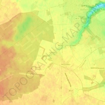 Carte topographique La Carle, altitude, relief