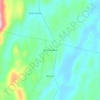 Carte topographique Santo Antônio, altitude, relief