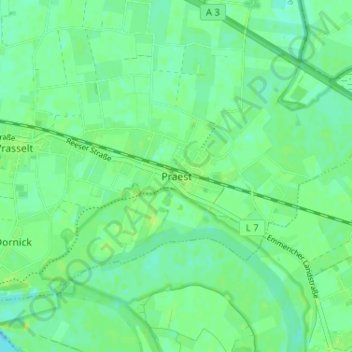 Carte topographique Praest, altitude, relief