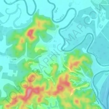 Carte topographique Ban Wang Lao, altitude, relief