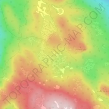 Carte topographique Bergvallen, altitude, relief