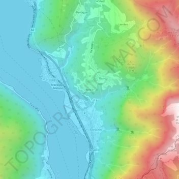 Carte topographique Ronco, altitude, relief