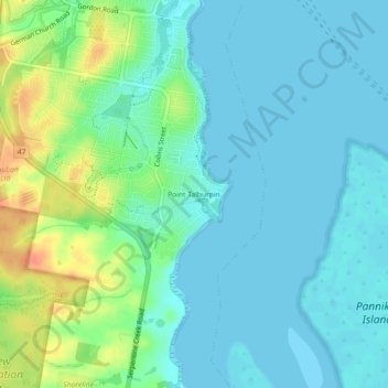Carte topographique Point Talburpin, altitude, relief