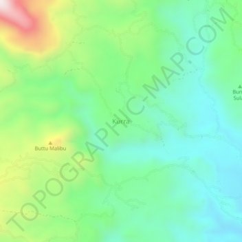 Carte topographique Kurra, altitude, relief