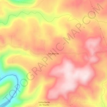 Carte topographique São Marcos, altitude, relief