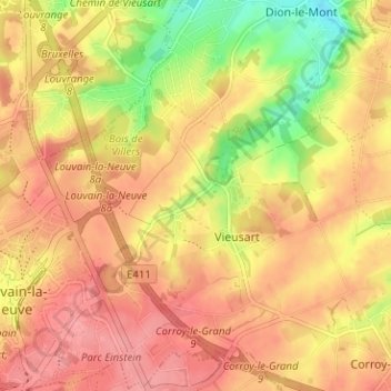 Carte topographique Mèves, altitude, relief