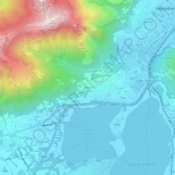 Carte topographique Pozzo, altitude, relief