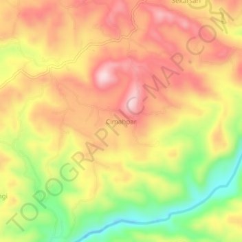 Carte topographique Cimahpar, altitude, relief