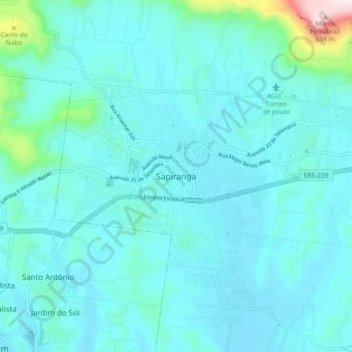 Carte topographique Sapiranga, altitude, relief