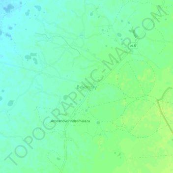 Carte topographique Bekonzay, altitude, relief