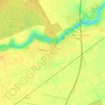 Carte topographique Căciulați, altitude, relief
