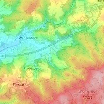Carte topographique Steinbügl, altitude, relief