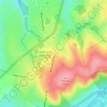Carte topographique Gallipoli oak, altitude, relief