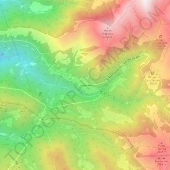 Carte topographique Campolaro, altitude, relief