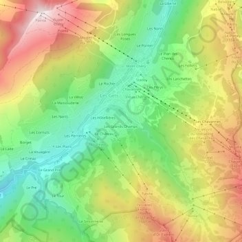 Carte topographique Les Putays, altitude, relief