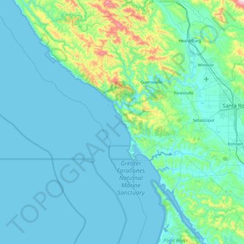 Carte topographique Hogback, altitude, relief