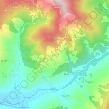 Carte topographique Gökpınar, altitude, relief
