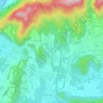 Carte topographique Provezze, altitude, relief