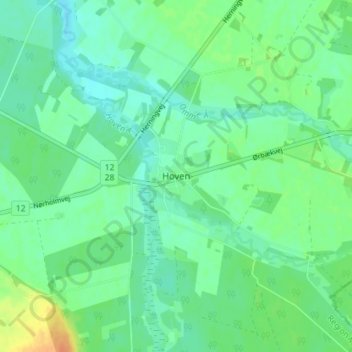 Carte topographique Hoven, altitude, relief