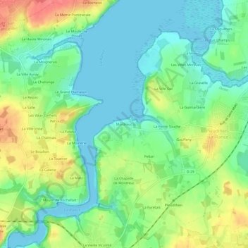 Carte topographique Mordreuc, altitude, relief