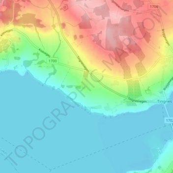 Carte topographique Hoel, altitude, relief