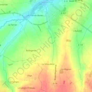 Carte topographique La Rance, altitude, relief