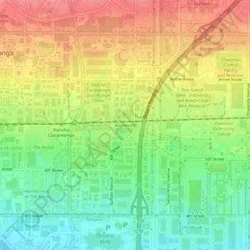 Carte topographique Rochester, altitude, relief