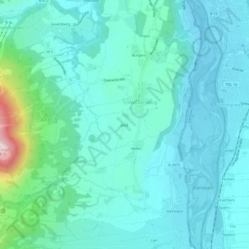 Carte topographique Jaud, altitude, relief