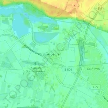 Carte topographique Asperden, altitude, relief
