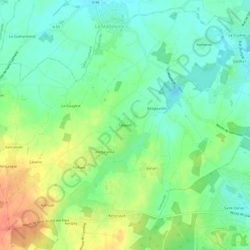 Carte topographique Trépied, altitude, relief