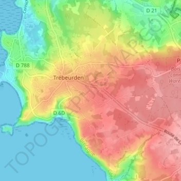 Carte topographique Lann ar Cleis, altitude, relief