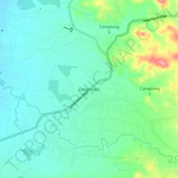 Carte topographique Oelamasi, altitude, relief